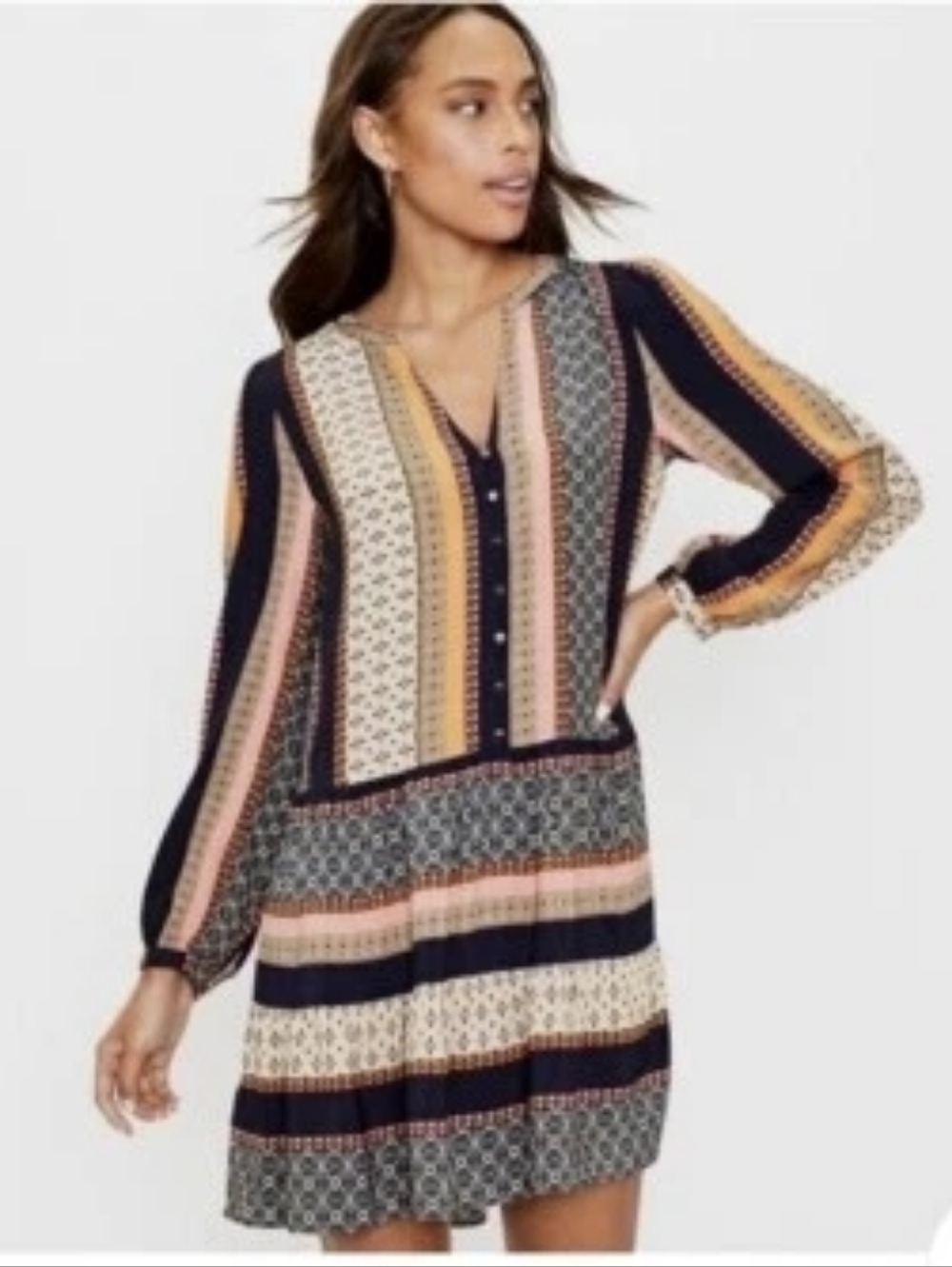 LOFT Ann Taylor Floulard TIered Swing Boho Style Dress - Picture 9 of 9